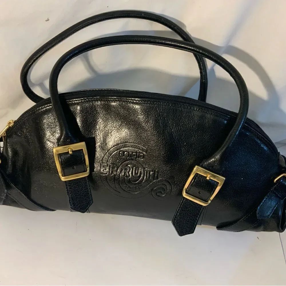 Sergio Cerruti Roma Italy Black Leather HandBag Shoulder Tote New